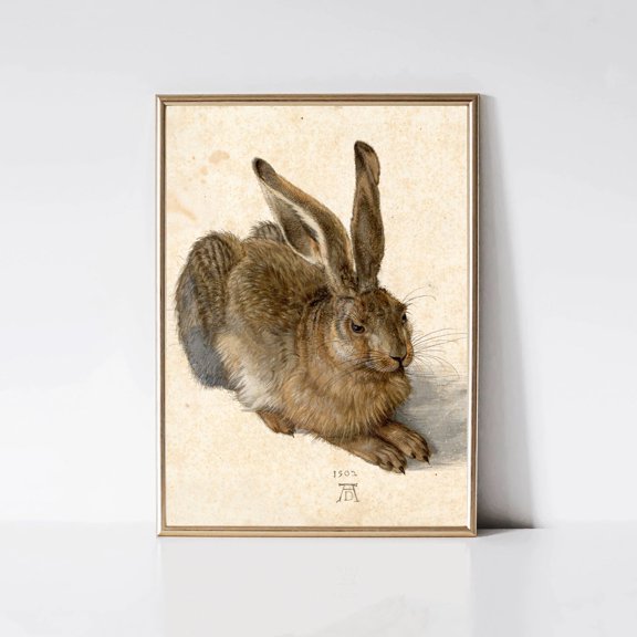 Albrecht Durer Hare Print, Unframed Paper Poster 8x10in