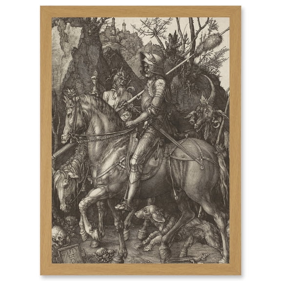 Albrecht Durer Knight Death Devil A4 Artwork Framed Wall Art Print