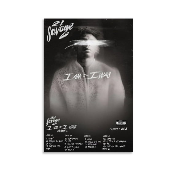 Album 21 Savage I Am I Was Poster Canvas Wall Art Posters For Room Aesthetic And Decor 1 Poster For Bedroom Living Room Bathroom Kitchen Office Decor