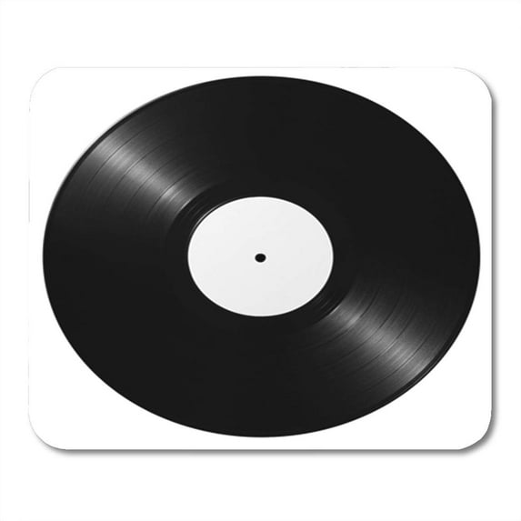 Album Black Vinyl Record Label Disk White Equipment Turntable Mousepad Mouse Pad Mouse Mat 9x10 inch