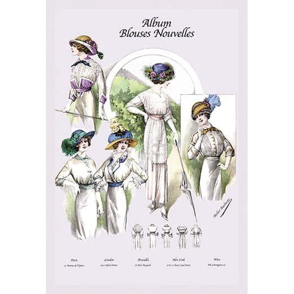Album Blouses Nouvelles: On a Hillside- Fine Art Canvas Print (20" x 30")