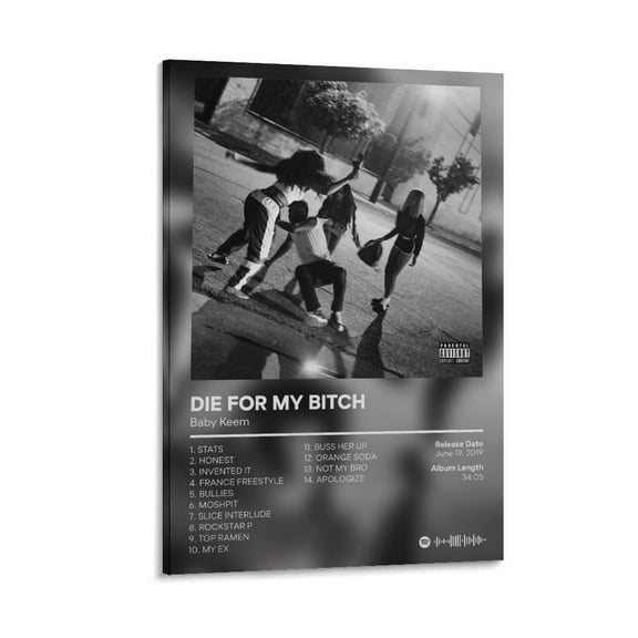 Album Cover Baby Keem Die For My Bitch Poster Canvas Wall Art Posters For Room Aesthetic And DecorCanvas Painting Posters And Prints Wall Art for Living Room Bedroom Decor