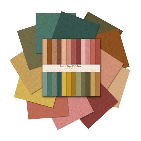 Album Scrapbook Handbook Card Background Paper 12 Inch Double Pattern, 24 Sheets, Paper Material