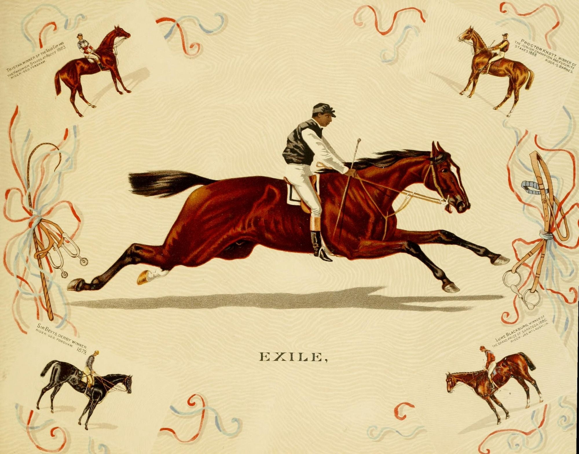 Album of Celebrated Racehorses 1888 Exile Canvas Art - Unknown (18 x 24)