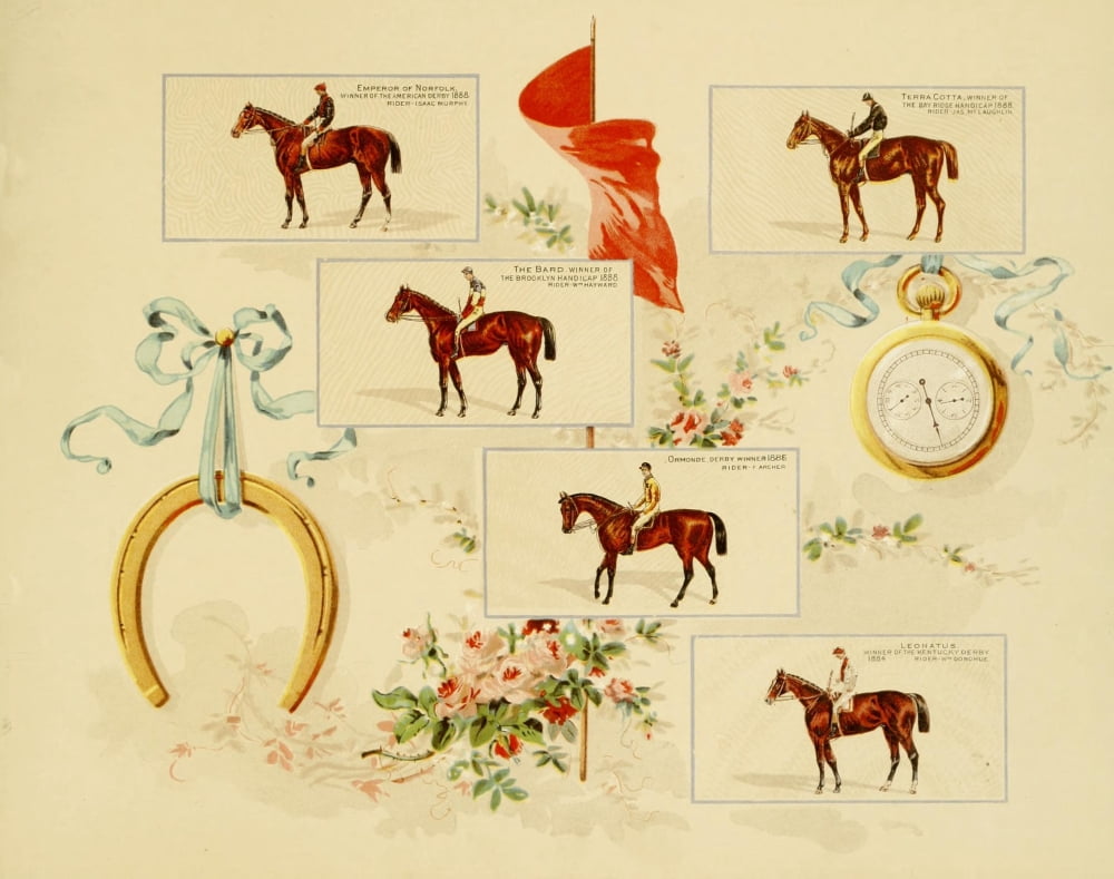 Album of Celebrated Racehorses 1888 Horseshoe & various Canvas Art - Unknown (24 x 36)