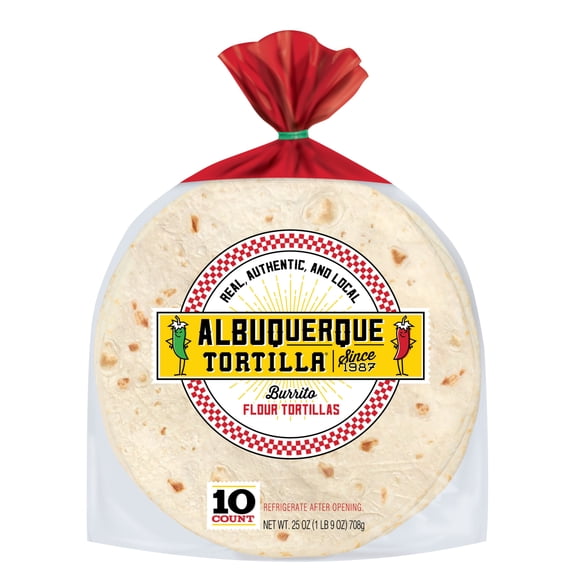 Albuquerque Flour Tortillas, Burrito Size, 10 Count