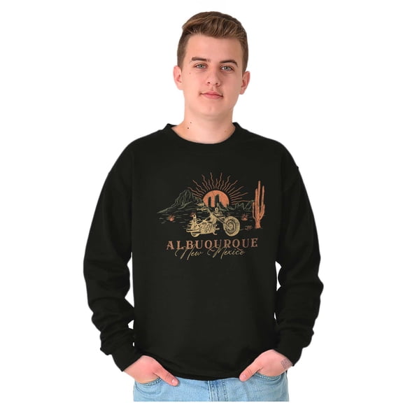Albuquerque New Mexico Desert Biker Unisex Plus Fleece Graphic Sweatshirt Brisco Brands 3X