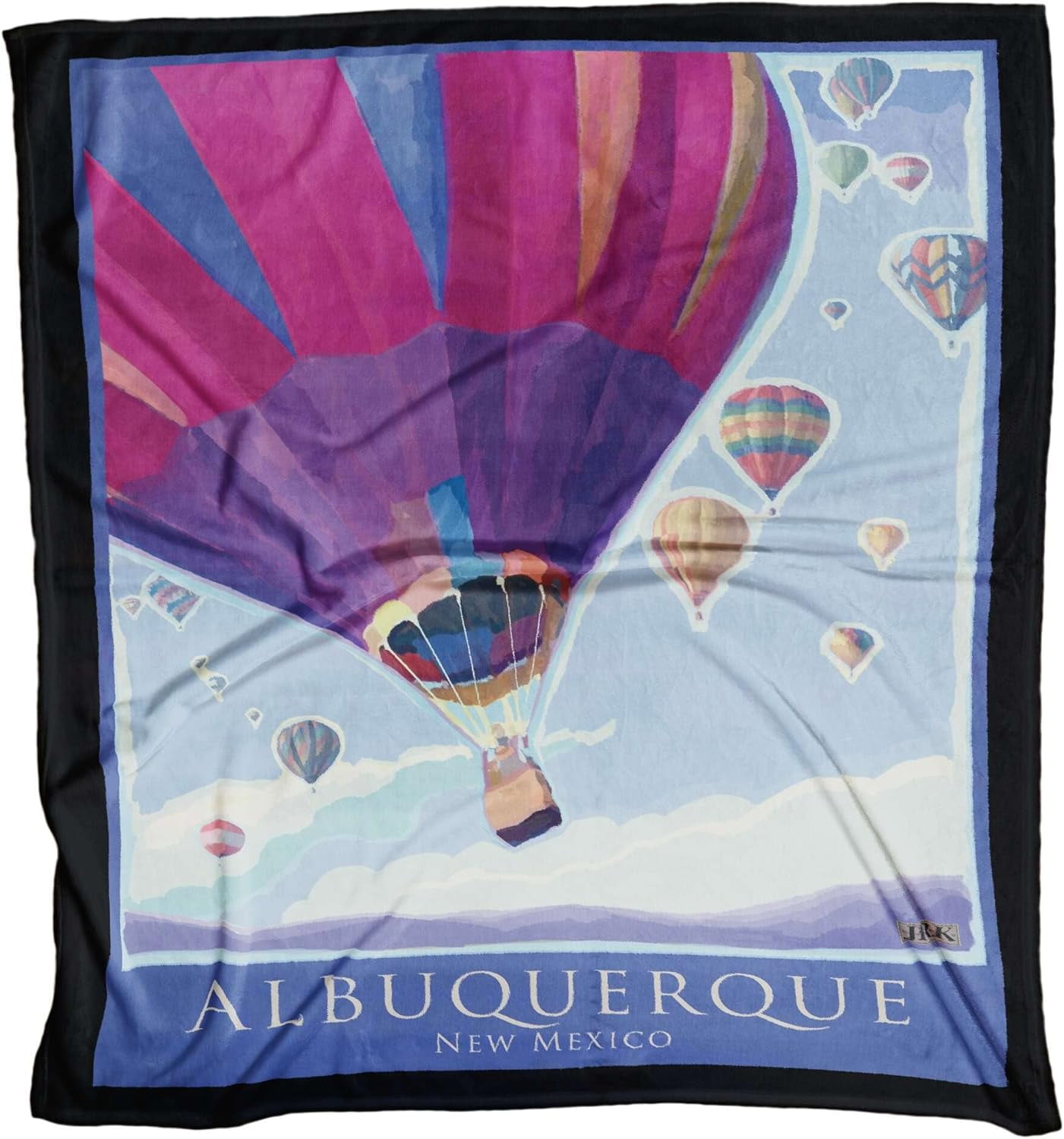 Albuquerque New Mexico Hot Air Balloon Purple Ultra Fleece Bed Sofa