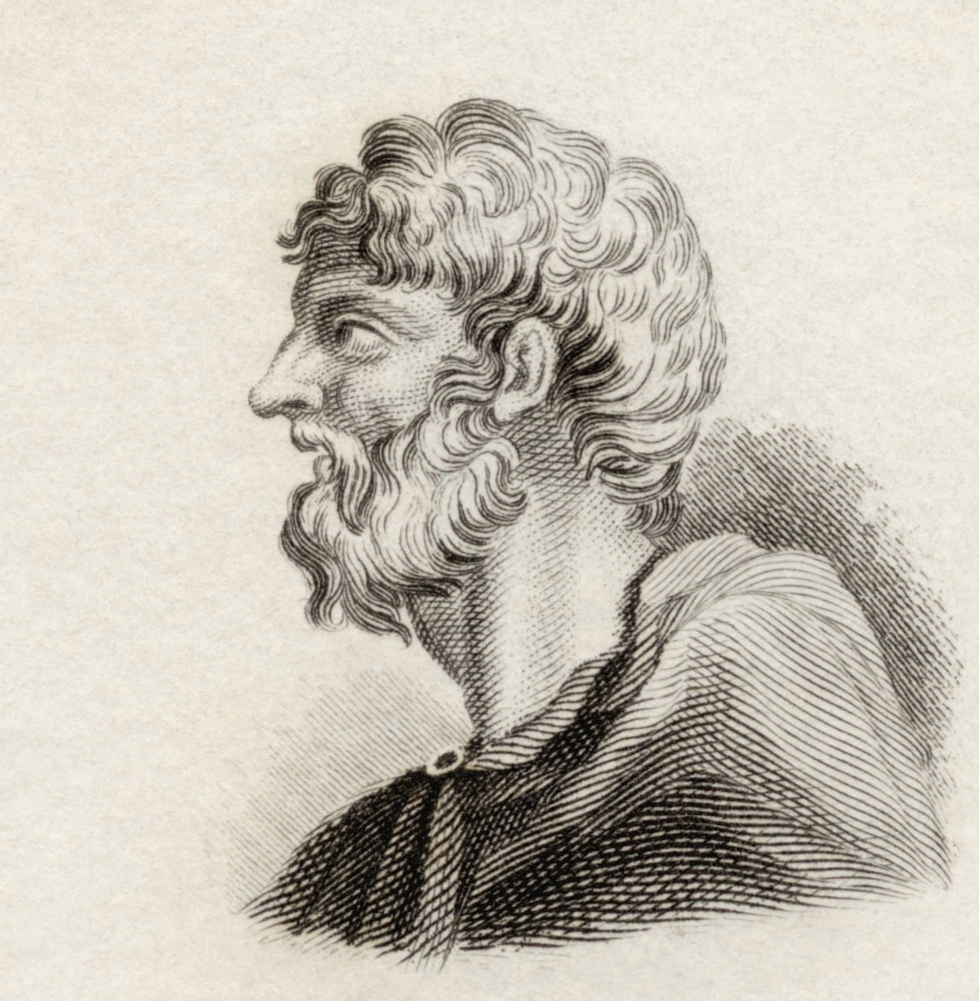 Alcaeus Of Mytilene C 620 Bc Ancient Greek Lyric Poet From Crabbs Historical Dictionary Published 1825 Canvas Art - Ken Welsh Design Pics (24 x 24)