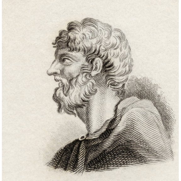 Alcaeus Of Mytilene C 620 Bc Ancient Greek Lyric Poet From Crabbs Historical Dictionary Published 1825 Canvas Art - Ken Welsh Design Pics (24 x 24)