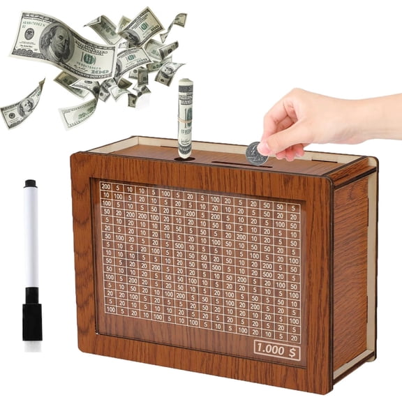 Alcancias De Dinero Para Adultos，Features Goal Tracking and A Digital Scale; Includes A Complimentary Erasable Pen.