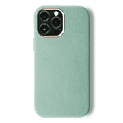 for Alcantara Full-Wrap Phone Case for iPhone 13 Series, Compatible with Mag-Safe Wireless Charging, Handmade Full-Wrap Italian Synthetic Suede Cover for iPhone 13 Pro Max, Mint Green