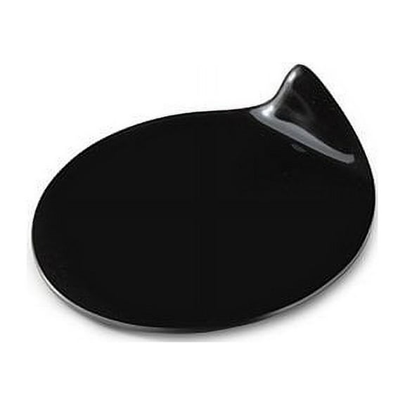 Alcas GoGo Wave Round Single-Portion Black Plastic Tray 3.74" Diameter - 40 Pieces