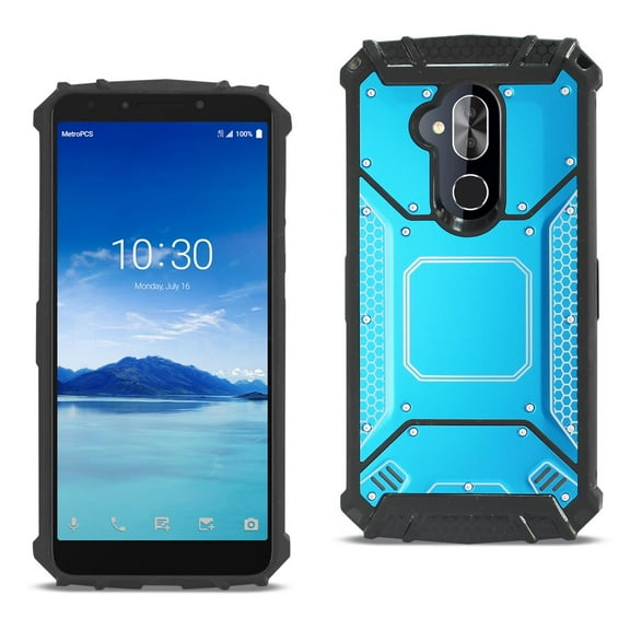 Alcatel 7 Folio Metallic Front Cover Case In Blue