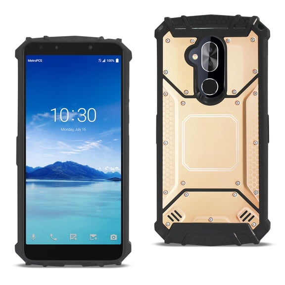Alcatel 7 Folio Metallic Front Cover Case In Gold