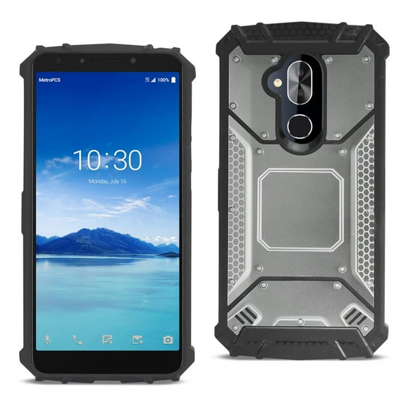ALCATEL 7 FOLIO Metallic Front Cover Case In Gray