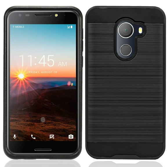 Alcatel A30 Plus / A30 Fierce 2017 / REVVL / Walters / 5049W Hybrid Metal Brushed Shockproof Tough Case Cover