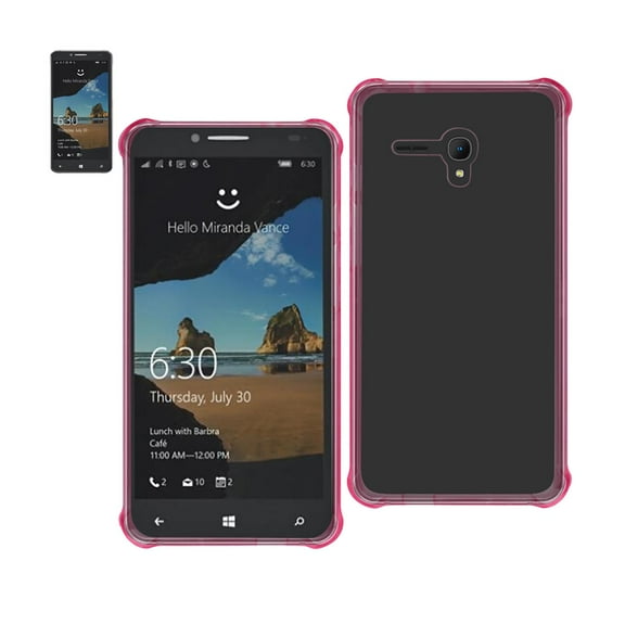 Alcatel One Touch Fierce Xl Mirror Effect Case With Air Cushion Protection In Clear Hot Pink