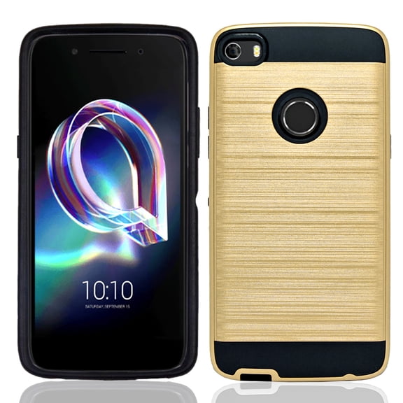 Alcatel OneTouch iDOL 5 / 6060 Hybrid Metal Brushed Shockproof Tough Case Cover