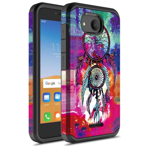 Alcatel Tetra Case, Kaesar Slim Hybrid Dual Layer Shockproof Hard Cover Graphic Fashion Cute Colorful Silicone Skin Cover Armor Case for Alcatel Tetra (Dream Catcher)