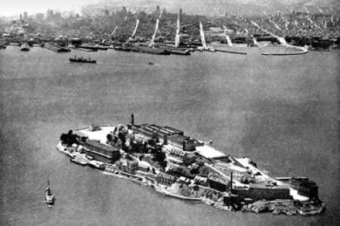 Alcatraz Island San Francisco CA Canvas Art - Vintage San Francisco (12 x 18)