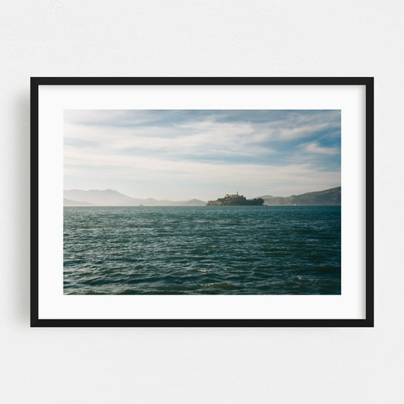 Alcatraz Island, San Francisco - Photography Seascape Ocean Water Nature Coast Landscape Black Framed Wall Art Print 24 x 36 inches