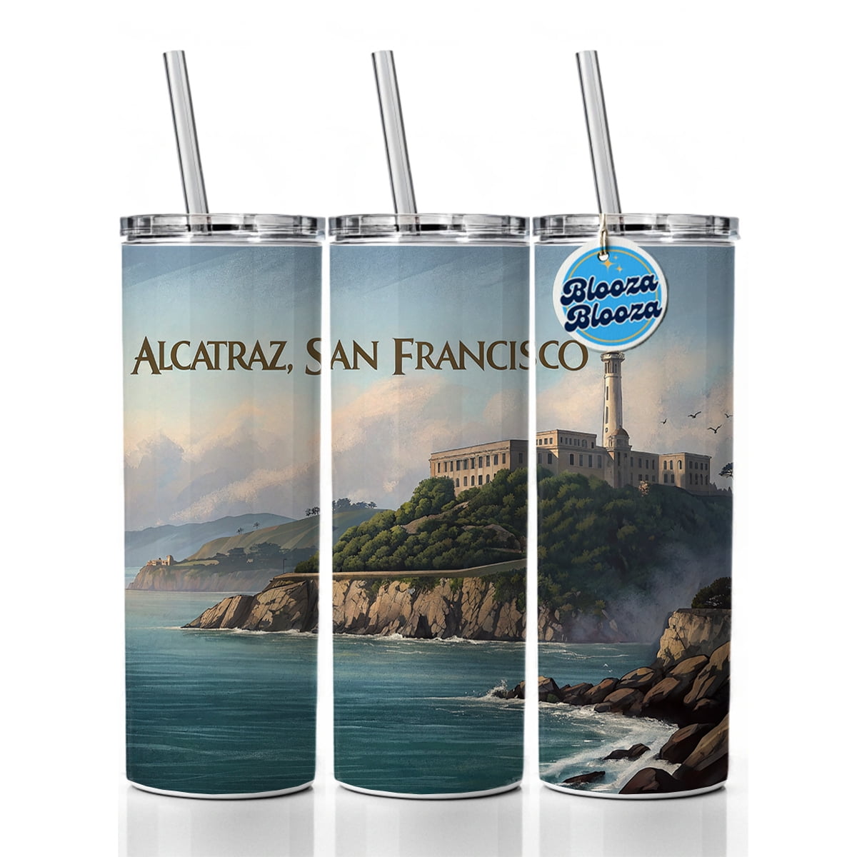 Alcatraz Prison Island San Francisco 20oz Insulated Water Bottle Skinny ...
