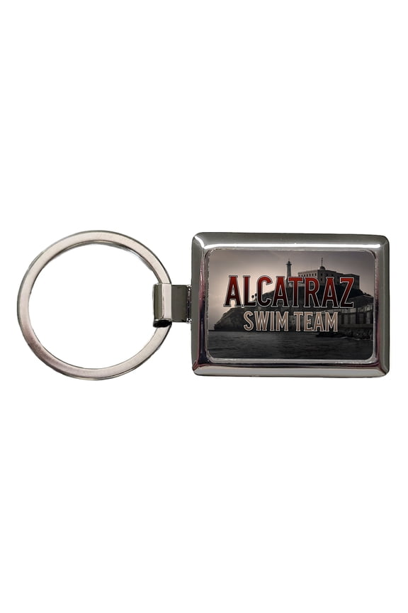 Alcatraz Prison Swim Team Funny Metal Rectangle Keychain