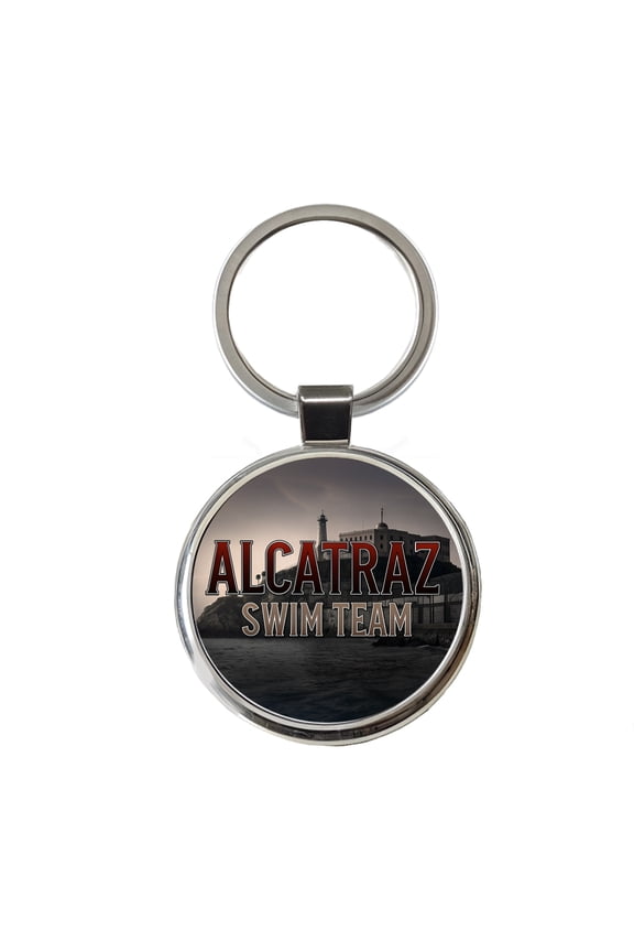Alcatraz Prison Swim Team Funny Metal Round Keychain