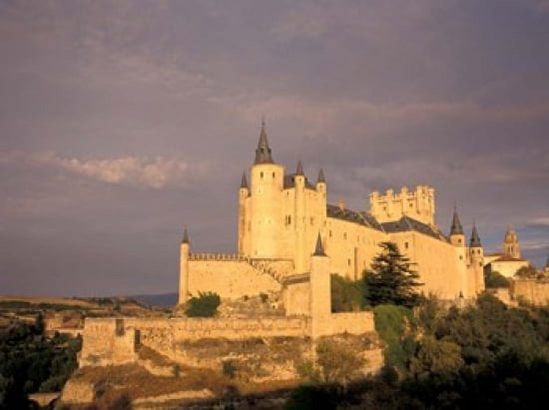 Alcazar at Dusk Segovia Spain Canvas Art - David Barnes DanitaDelimont (32 x 24)