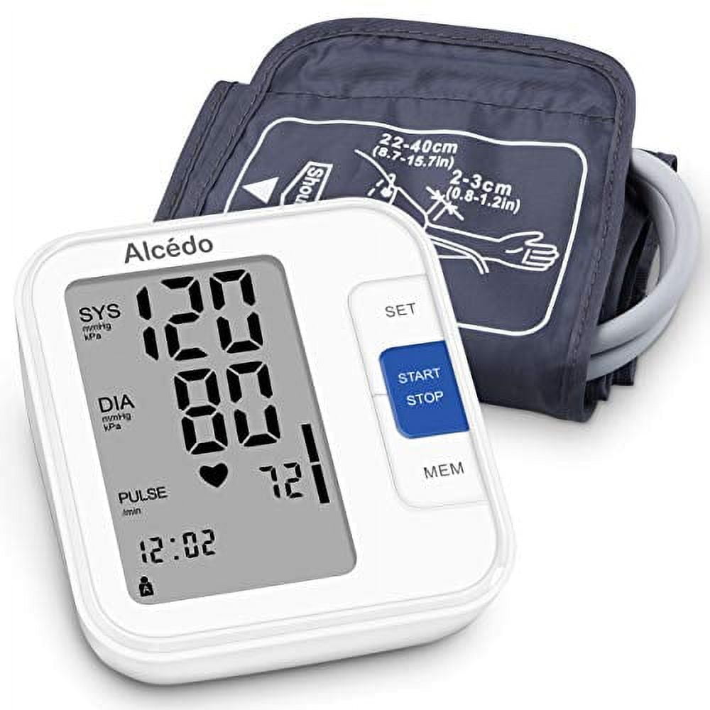 Alcedo Blood Pressure Monitor Upper Arm, Automatic Digital BP Machine with  Wide-Range Cuff for Home Use, LCD Screen, 2x120 Memory, Talking Function