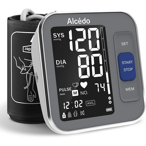 Alcedo Blood Pressure Monitor for Home Use, Automatic Digital BP Machine with Large Cuff for Upper Arm, Large Backlit Screen, Talking Function