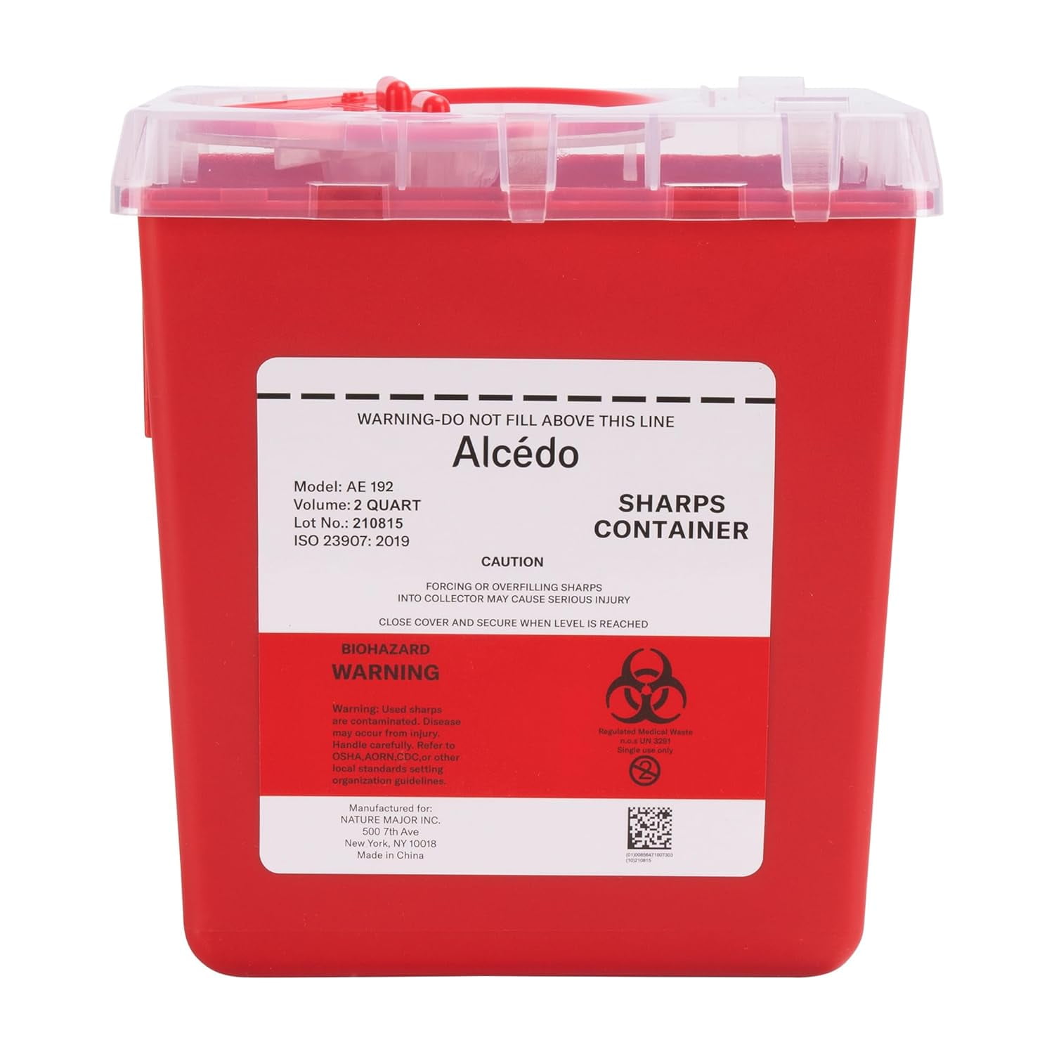 Alcedo Sharps Container for Home Use 2 Quart (1Pack), Biohazard Needle