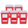 thumbnail image 1 of Alcedo Sharps Container for Home Use and Professional 1 Quart (5-Pack), Biohazard Needle and Syringe Disposal, Small Portable Container for Travel, 1 of 10