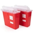 thumbnail image 1 of Alcedo Sharps Container for Home and Professional Use 5 Quart (2 Pack), Biohazard Needle and Syringe Disposal, Mailbox Style Lid, Medical Grade, 1 of 10