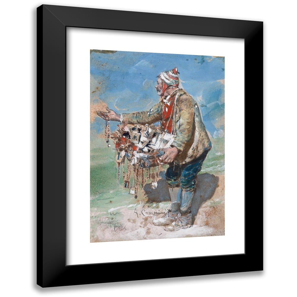 Alceste Campriani 17x24 Black Ornate Framed Double Matted Museum Art Print  Titled: The Souvenir Seller in Montevergine - Walmart.com, image size:1002x1002