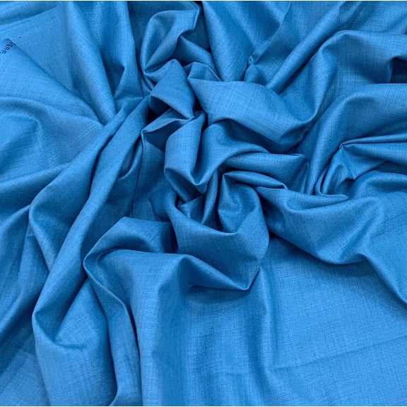 Alchemic Living Unisex Indigo Blue Cotton Matka Fabric By Yards - breathable Soft and Durable - 44" Wide, Premium Ssolid Summer Cotton Cloth for Kurta Pajama Blouse Garments