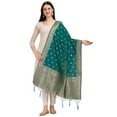thumbnail image 1 of AlchemicLiving Rama Women's Woven Banarasi Silk Dupatta with Thread Work and Zari Motifs - Elegant Chunni for Women and Girls - Size: 1M x 2.5M, 1 of 3