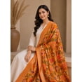 thumbnail image 1 of AlchemicLiving Women Orange Printed Embroidered Woven Banarasi Silk Zari Premium Dupatta with Thread Work n Tassels- Elegant Chunni for Women and Girls - Size: 1M x 2.5M, 1 of 2