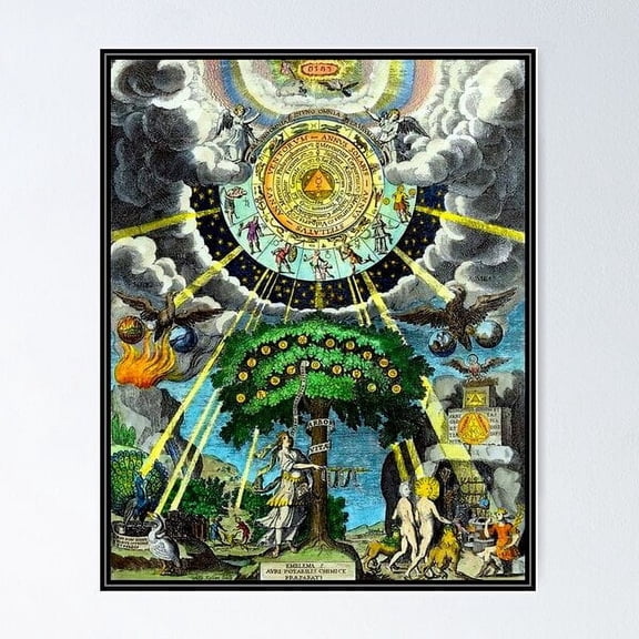 Alchemical Symbol Vintage Illustration Poster, Poster Home Decor, Poster Only