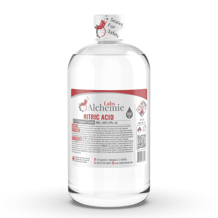 Nitric Acid ACS Reagent Grade 67% Purity Industrial Use PVC Coated Clear Glass Bottle 950mL