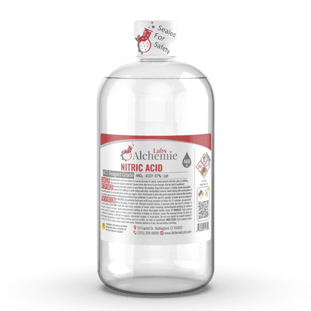 Nitric Acid ACS Reagent Grade 67% Purity Industrial Use PVC Coated Clear Glass Bottle 480mL