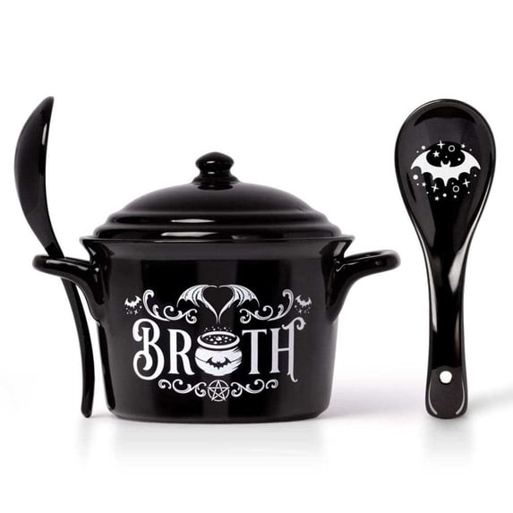 Alchemy Gothci Black Bat Broth Eat Bowl and Spoon Set - Walmart.com