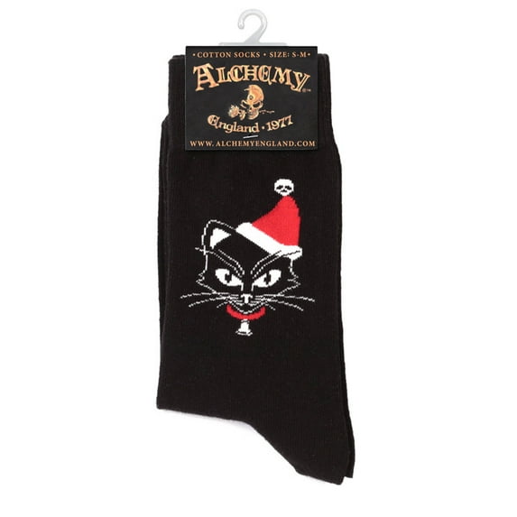 Alchemy Gothic Black Cotton, Polyamide And Elastane Catmas Socks