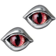 Alchemy Gothic E422 0.71 in. Demoneye Studs Earrings, Red