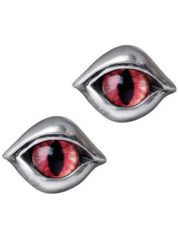 E422 0.71 in. Demoneye Studs Earrings, Red