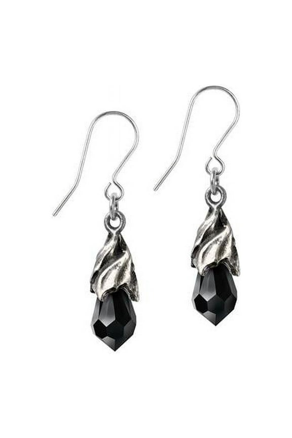 E437B Empyrean Tear Earrings, Black