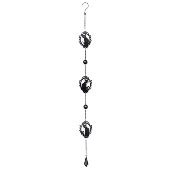Alchemy Gothic HD20 44.09 in. Feline Silhouette Hanging Decoration, Black