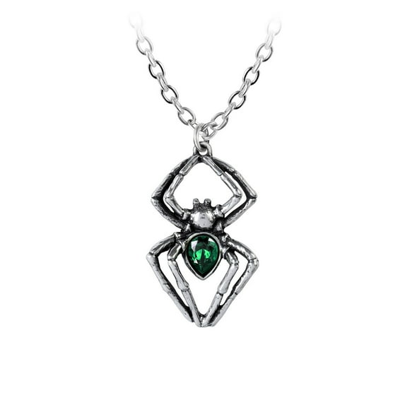 Alchemy Gothic Lightweight Fashion Emerald Spiderling Pendant