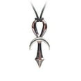 thumbnail image 1 of Alchemy Gothic Lunaris Ankh Cross Bronzed Pewter Pendant Cord Necklace Silver Medium, 1 of 1